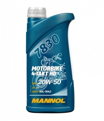 MANNOL МАСЛО MANNOL 20W50 1L 4T MOTORBIKE HD SL / JASO MA/MA2 (MINERAL)