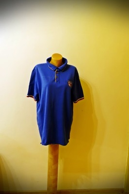 Polo koszulka męska niebieska z kolorowymi dodatkami rozmiar 2XL