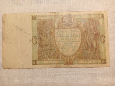 Stary banknot 50 zł 1929 r