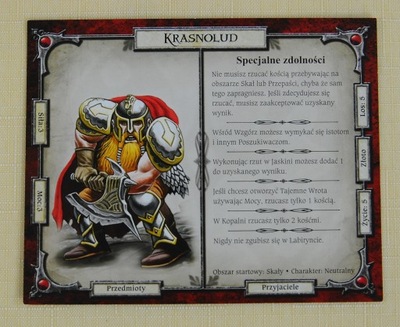 KRASNOLUD karta postaci TALISMAN Magia Miecz