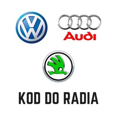 Kod do radia Audi Volkswagen VW Skoda WSZYSTKIE
