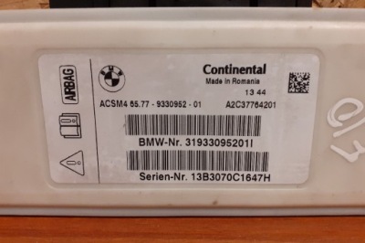 Модуль подушка безопасности bmw 5 f10 9330952 2013 фото №1