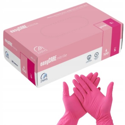 Rękawiczki rękawice nitrylowe M 100 szt. RÓŻOWE