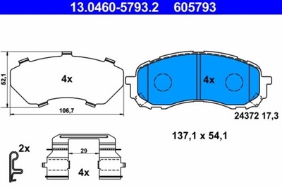 КОЛОДКИ ТОРМОЗНЫЕ SUBARU ПЕРЕД IMPREZA/LEGACY/OUTBACK 1,5-2,5 01- 13.0460-57