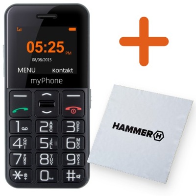 Prosty telefon dla seniora myPhone Halo Easy, SOS + ściereczka
