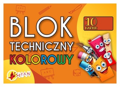 Blok techniczny szkolny A3/10k kolorowy