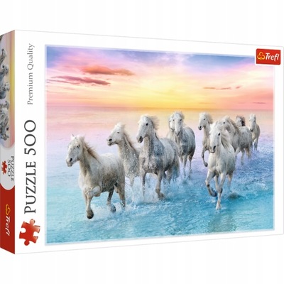 Trefl Puzzle 500 Białe konie w galopie 37289