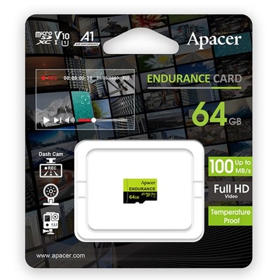 Apacer Karta pamięci Endurance, 64GB, micro SDXC, AP64GEDM0D05-R, UHS-I U3