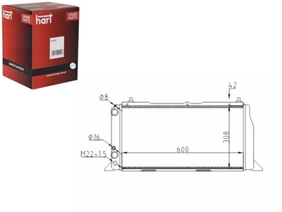RADUADOR AUDI 80 1.6-1.8 86- HART  