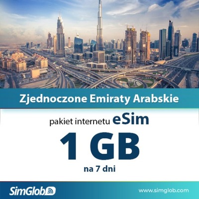 Internet eSIM Zjednoczone Emiraty Arabskie 1GB na 7 dni