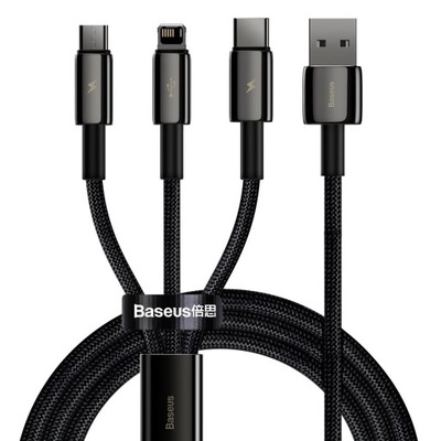 Kabel USB 3w1 Baseus microUSB USB-C Lightning 1.5m
