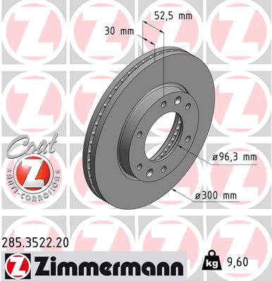 ZIMMERMANN 285.3522.20 ДИСК ГАЛЬМІВНИЙ