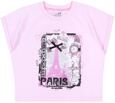 Różowa koszulka 'Paris' girl2girl 5-6 lat 116 cm