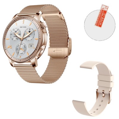 ZEGAREK SMARTWATCH DAMSKI BLUETOOTH PULS SPORT ROZMOWY POWIADOMIENIA AMOLED