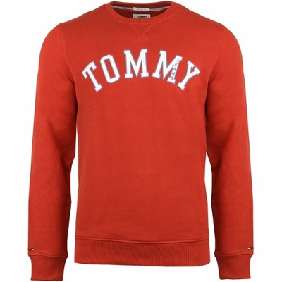 Tommy jeans czerwona bluza regular fit defekt XS