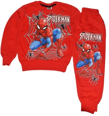 Marvel komplet dres 134-140 9-10 joggersy SPIDERMAN bluza spodnie dresowe