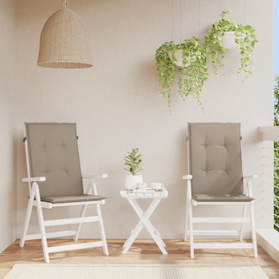 Poduszki na krzesła ogrodowe, 2 szt., taupe, 120x50x3 cm