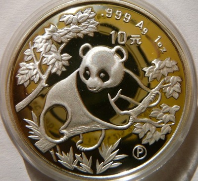 10 YUAN CHINY 1992-P! PANDA WIELKA Ag 999 Oz PROOF