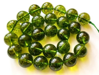 PERIDOT (OLIWIN) KULA -14 MM - 13 SZTUK