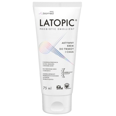 Latopic Probiotic Emollient aktywny krem do twarzy i ciała 75 ml