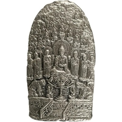 Srebrny Numizmat Buddhist Stele of Amitabha Gichug Bar, 2 uncje