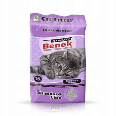 Żwirek dla kota Super Benek Lawendowy 25l PROMOCJA
