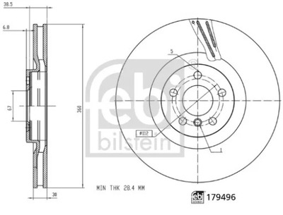 DISCO HAM. FEBI BILSTEIN 179496 DISCO DE FRENADO  