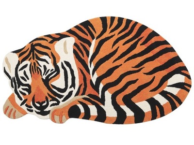 Dywan dziecięcy w tygrysa 100x155 cm pomarańczowy