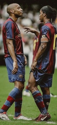 Plakat Ronaldinho Thierry Henry Fc Barcelona