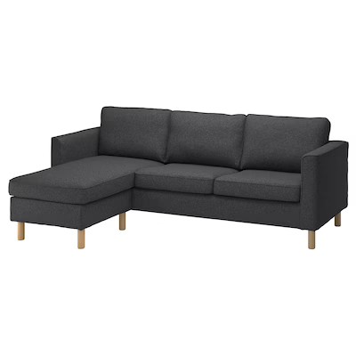 IKEA PARUP Sofa 3-osob szezlongiem Gunnared szary