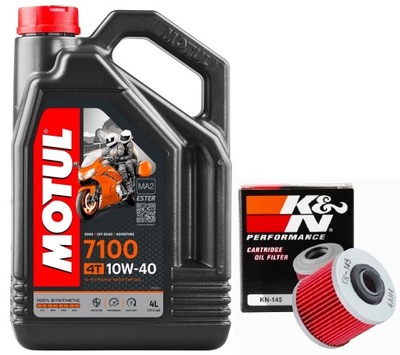 ACEITE MOTUL 7100 10W40 4L. + FILTRO KN-145, YAMAHA MT-03, 06-12R.  