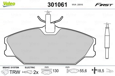 VALEO 301061 PADS BRAKE FIRST  