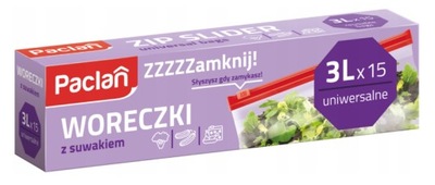 Woreczki strunowe z suwakiem Zip Slider 3L 15 szt. Paclan