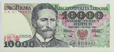 Banknot 10 000 zł 1988 rok - Seria CB