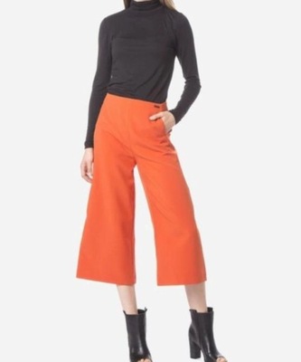 PEPE JEANS SPODNIE MATERIAŁOWE DZWONY KULOTY ORANGE 34 XS