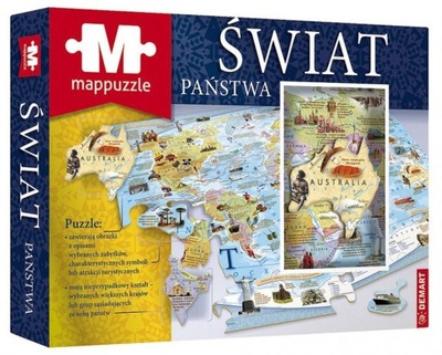 ŚWIAT PAŃSTWA MAPA POLITYCZNA PUZZLE DEMART