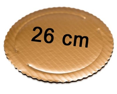 Podkład pod tort okrągły złoty GRUBY 26cm
