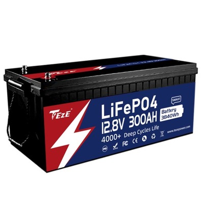 Bateria Akumulator Smart BMS TezePower 12V 300Ah 3840Wh LiFePO4 Off-grid CE