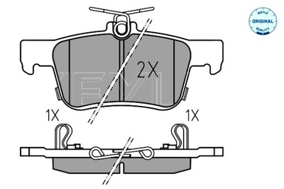 MEYLE КОЛОДКИ ТОРМОЗНЫЕ ЗАД HONDA CIVIC X E 1.0-ELECTRIC 09.15-