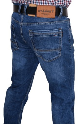 Spodnie męskie Jeansowe Wygodne Szersze Mocne W32