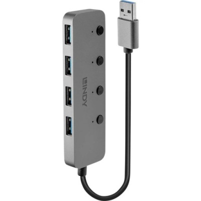 Hub USB 3.0 LINDY 4 Port USB 3.0 Hub mit Ein-/Auss
