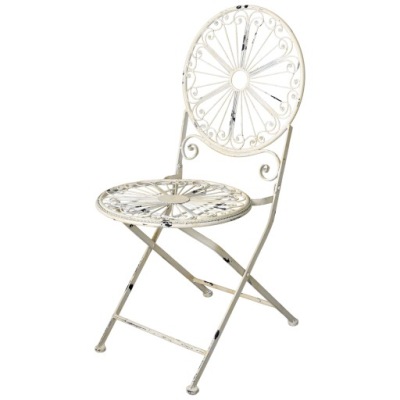 Krzesło Metalowe do Ogrodu Składane Shabby chic A