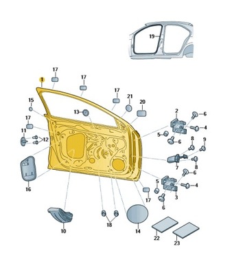 Двері правий-передній skoda rapid оригінальний номер 5ja831052c фото №1