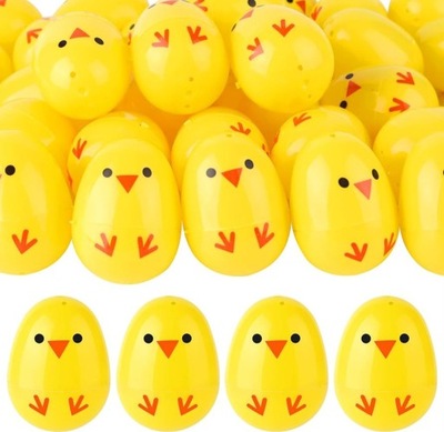 Plastikowe jajka Wielkanocne kurczaki 36 szt
