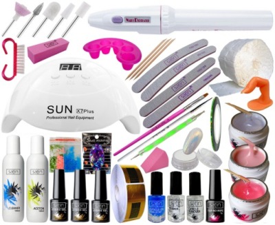 ZESTAW DO PAZNOKCI ŻELOWO HYBRYDOWY LAMPA FREZARKA