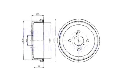 Delphi гальмівні барабани гальмівні 2szt. задня toyota carina vii corolla sprinter фото №1