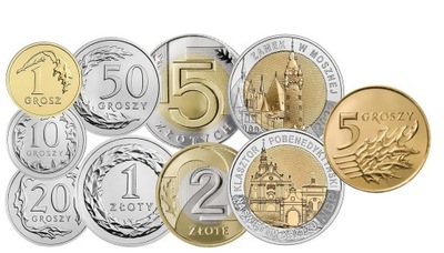 Komplet monet obiegowych i 5 zł 2022 UNC 9 sztuk