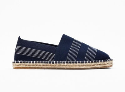 ZARA GRANATOWE BUTY ESPADRYLE Z JUTOWA PODESZWA 41