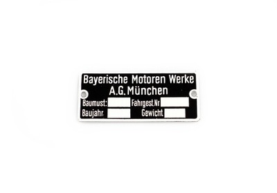 Tabliczka znamionowa Bayersche Motoren Werke A.G