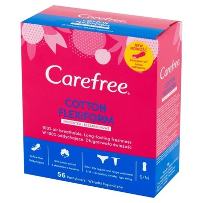 Carefree Cotton Flexiform Wkładki higieniczne Unsc